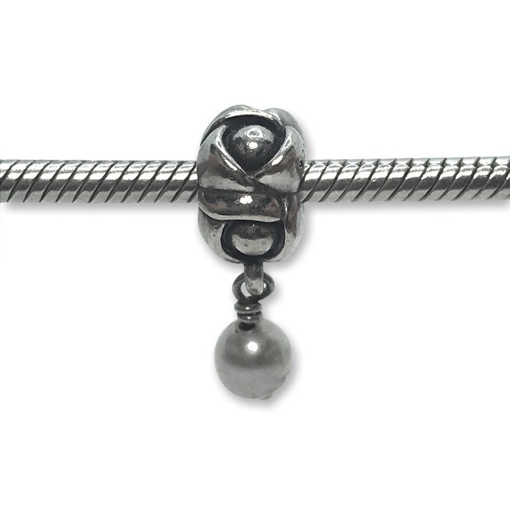 Pandora My Wish Grey Pearl Dangle Charm Style #790497GP
